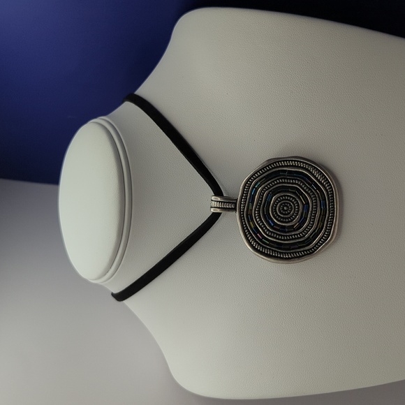 Premier Designs Jewelry - Premier Designs dual side Seaside enhancer pendant on black rope